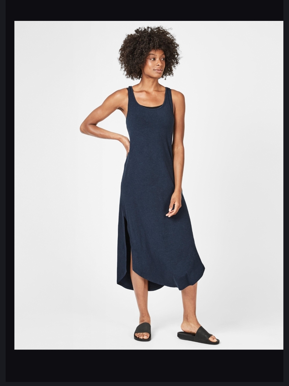 Sweaty Betty Hera Sleeveless Navy Tank Midi Dress